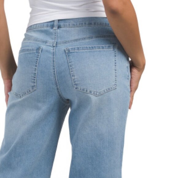 NEW D. JEANS High Waist Released Hem Wide Leg Ankle Jeans Light Wash 259 1M1 - Picture 5 of 5